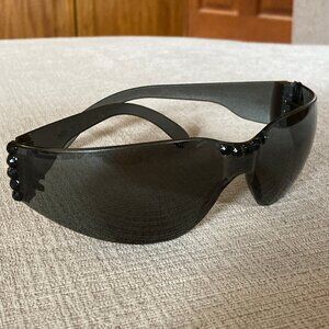Dark Gray Sunglasses Black Swarovski Crystal Accents - Unique - Men or Women